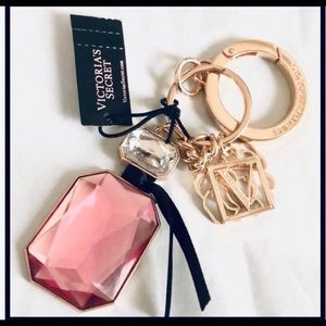 NWT Victoria Secret Bombshell perfume Bottle Shape Fob Keychain purse charm V.S.